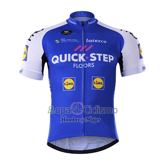 Quick Step Floor Ropa Ciclismo Culotte Corto 2017 Mangas Cortas Azul